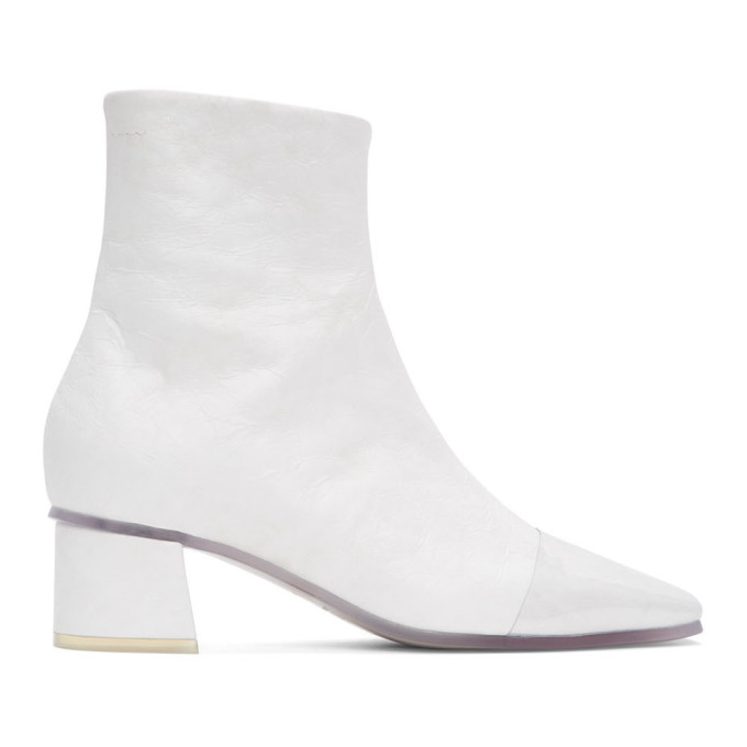 MM6 MAISON MARGIELA MM6 MAISON MARGIELA WHITE TRANSPARENT SOLE ANKLE BOOTS