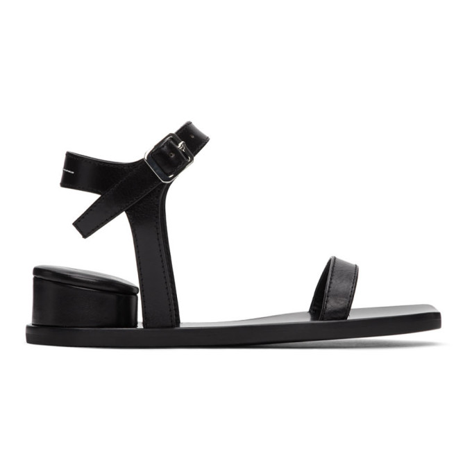 Mm6 Maison Margiela Exposed Cylindrical Heel Sandals In Black 