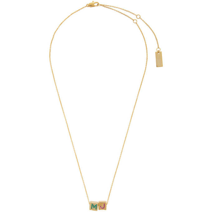 MARC JACOBS MARC JACOBS GOLD THE TOY BLOCKS PENDANT NECKLACE