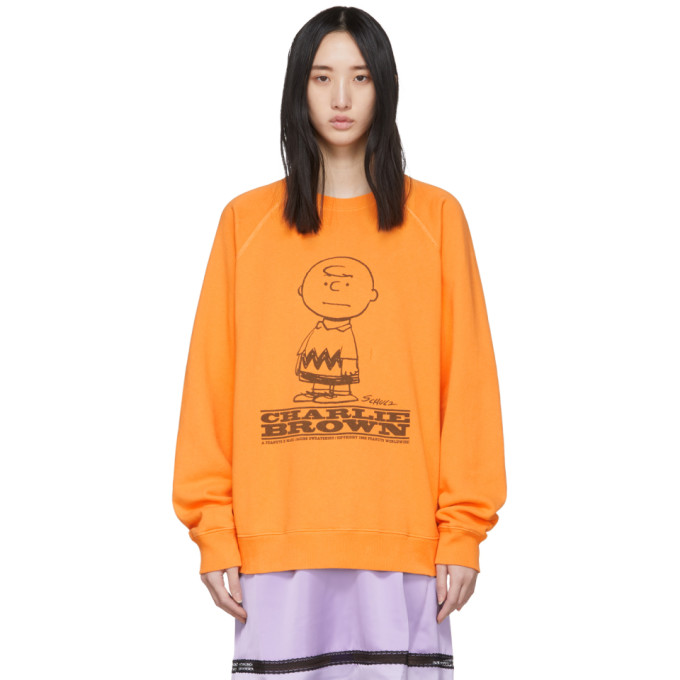 Marc Jacobs Orange Peanuts Edition Charlie Brown Sweatshirt In 800 Orange