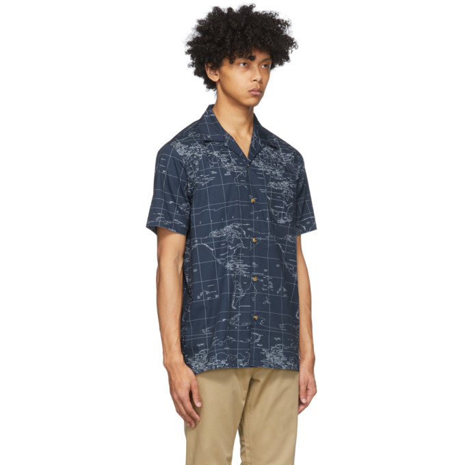 Clot Navy Global Haze Shirt In Navy