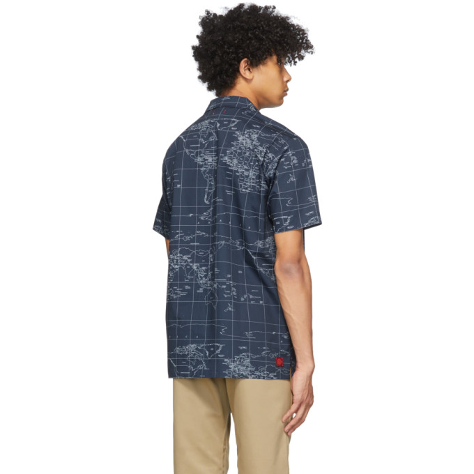Clot Navy Global Haze Shirt In Navy