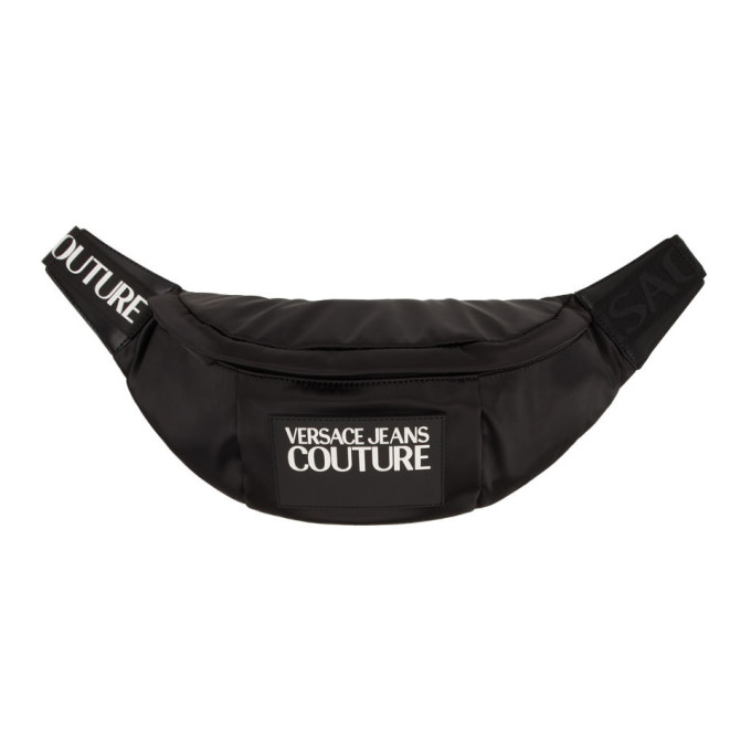 VERSACE JEANS COUTURE VERSACE JEANS COUTURE BLACK LOGO BUM BAG