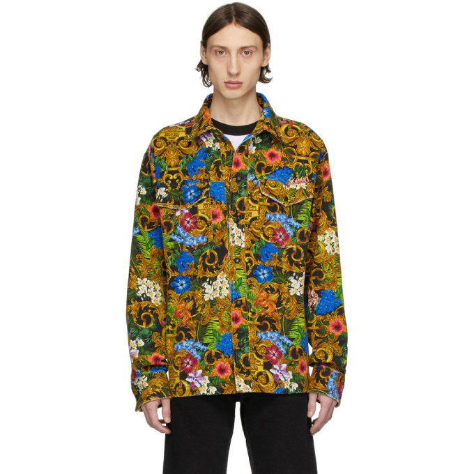 VERSACE JEANS COUTURE VERSACE JEANS COUTURE MULTICOLOR BAROCCO JUNGLE DENIM JACKET