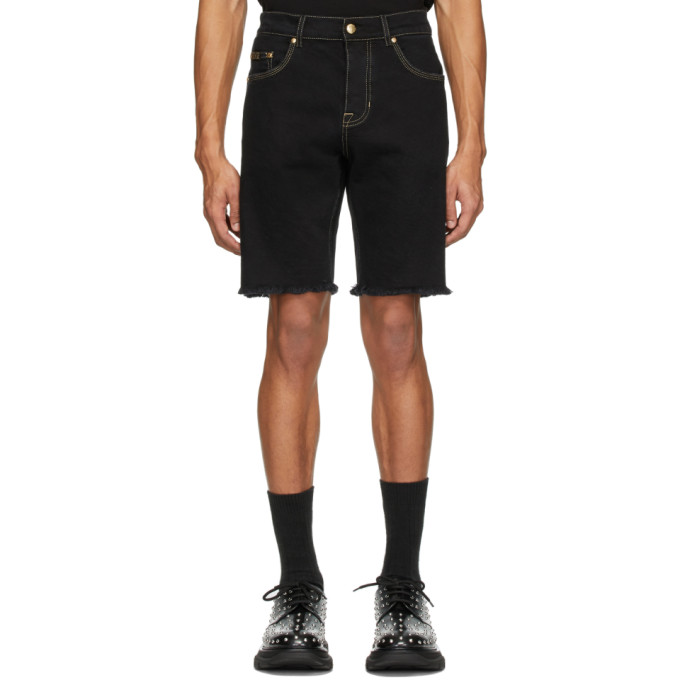 VERSACE JEANS COUTURE VERSACE JEANS COUTURE BLACK DENIM ICON SHORTS