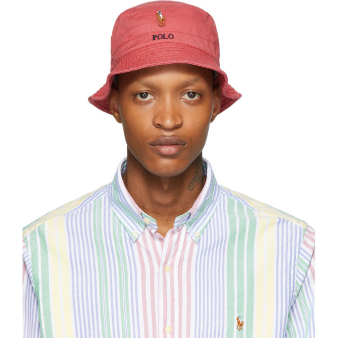 POLO RALPH LAUREN POLO RALPH LAUREN RED STRETCH COTTON BUCKET HAT