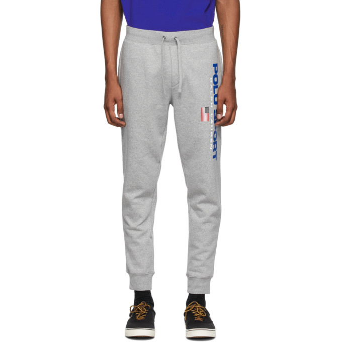 Polo Ralph Lauren Grey Polo Sport Fleece Lounge Pants In Heathergrey