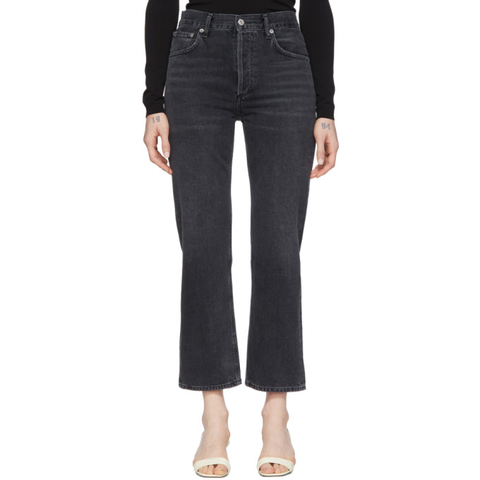 AGOLDE BLACK RIPLEY STRAIGHT JEANS