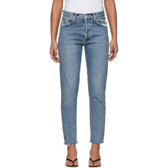 AGOLDE AGOLDE BLUE JAMIE HIGH-RISE CLASSIC FIT JEANS