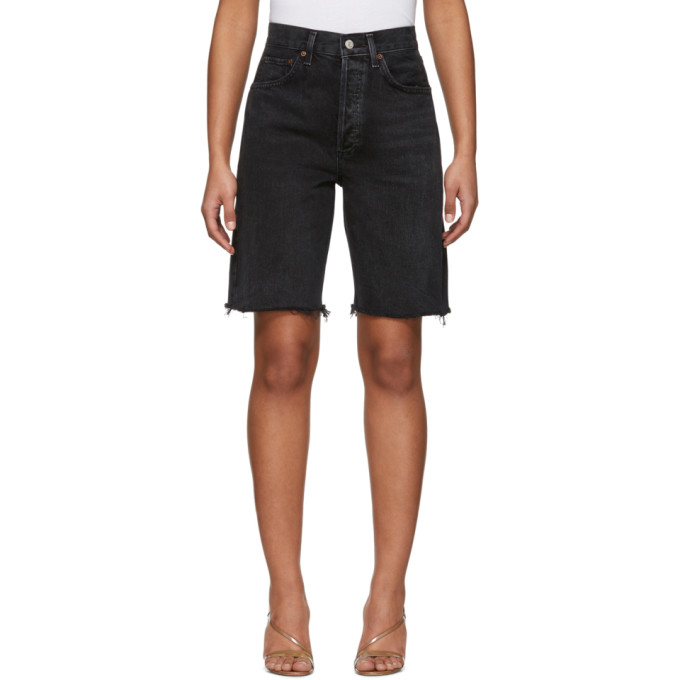 Agolde 90's Pinch Waist High Rise Straight Leg Shorts In Fallen