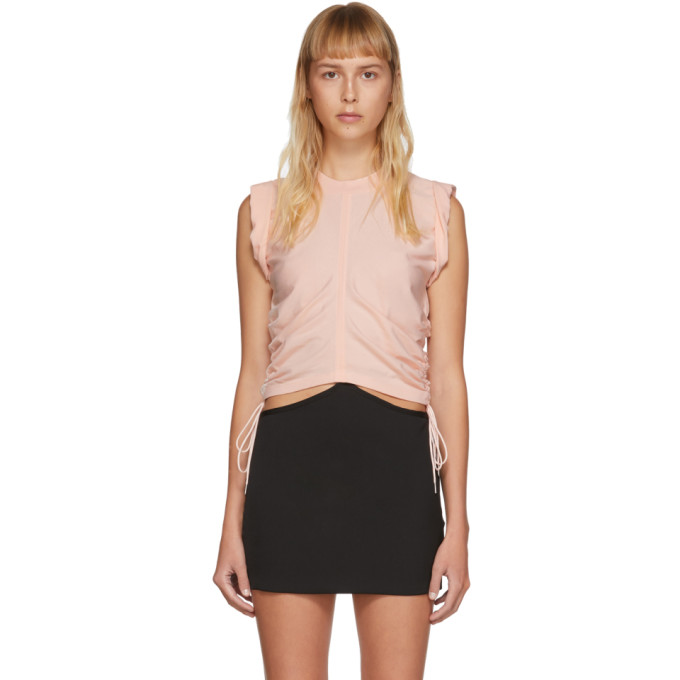 ALEXANDER WANG T ALEXANDERWANG.T PINK HIGH TWIST SIDE TIE TANK TOP