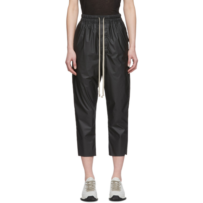 Rick Owens Black Cropped Astaire Trousers In 09 Black