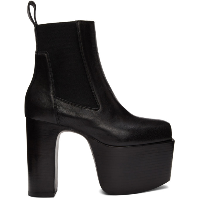 RICK OWENS RICK OWENS BLACK OPEN TOE KISS BOOTS