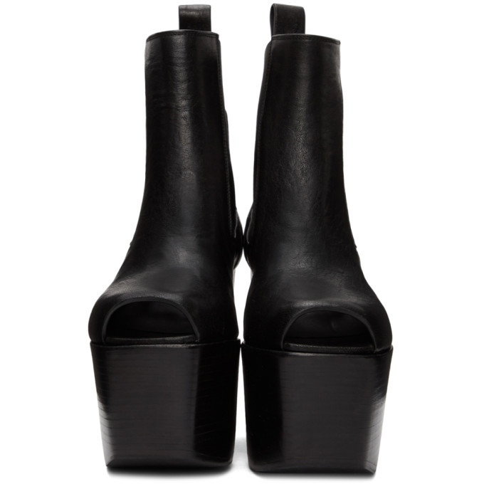 RICK OWENS RICK OWENS BLACK OPEN TOE KISS BOOTS