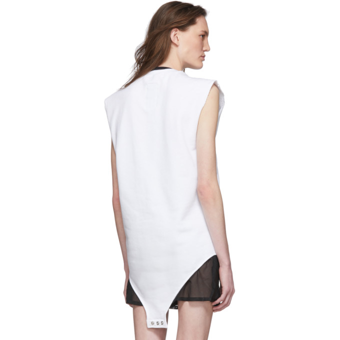 RICK OWENS RICK OWENS WHITE CHAMPION EDITION SLEEVELESS T-SHIRT