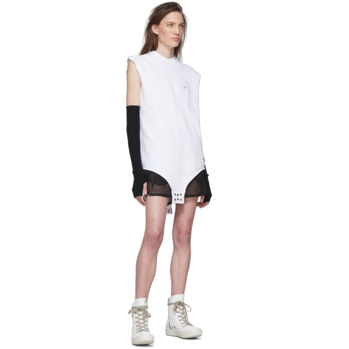 RICK OWENS RICK OWENS WHITE CHAMPION EDITION SLEEVELESS T-SHIRT
