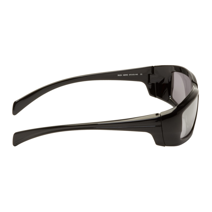 Rick Owens Rectangular Mirrored Sunglasses In 0918 Black Modesens 