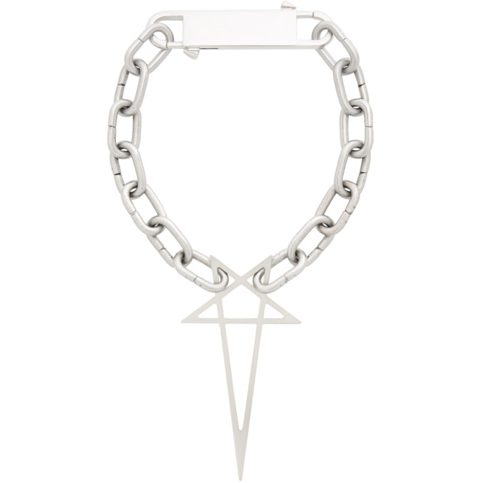 Rick Owens Silver Pentagram Choker 
