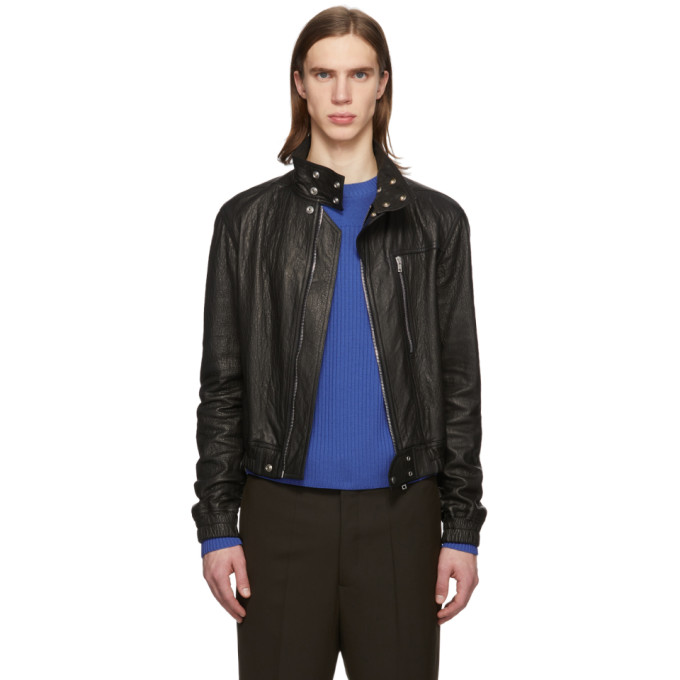 Rick Owens Rick Owens Black Leather IES Bomber Jacket