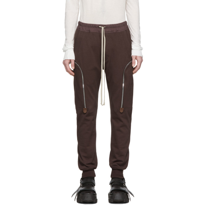 Rick Owens Burgundy Jog Cargo Pants In 64 Blood