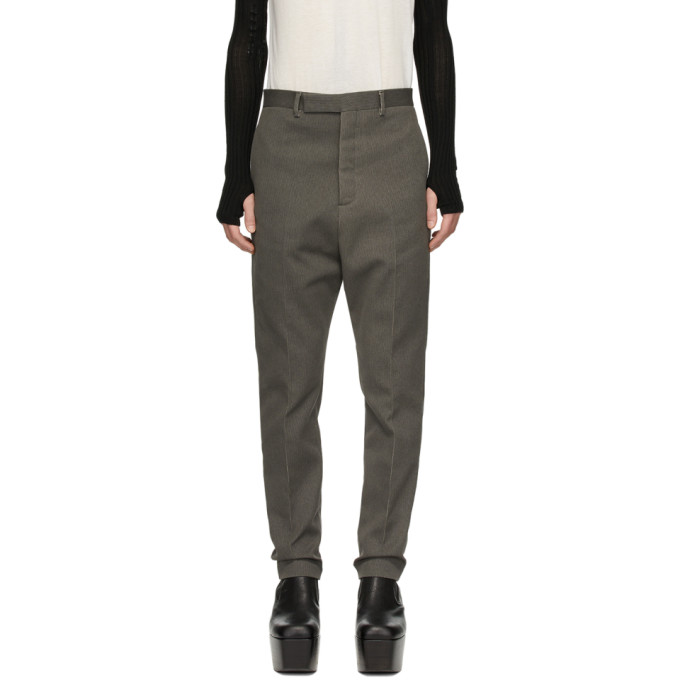 Rick Owens Grey Linen Astaires Trousers In 09 Blk