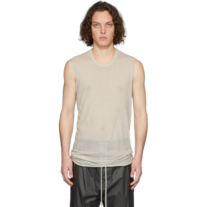 RICK OWENS RICK OWENS OFF-WHITE BASIC TANK TOP