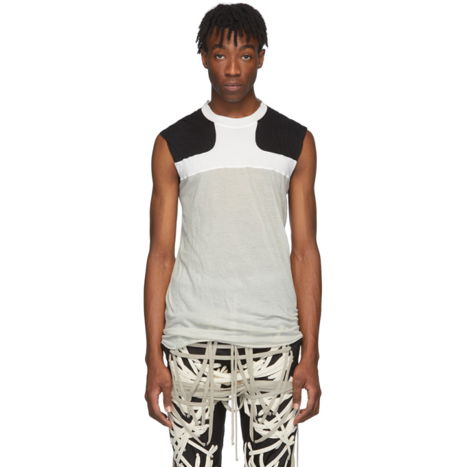 RICK OWENS RICK OWENS OFF-WHITE AND BLACK RELEASE COMBO LUPETTO TANK TOP