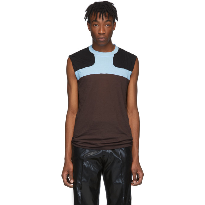 RICK OWENS RICK OWENS BURGUNDY AND BLUE RELEASE COMBO LUPETTO TANK TOP