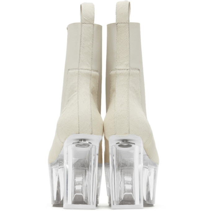 RICK OWENS RICK OWENS WHITE GRILL KISS CHELSEA BOOTS