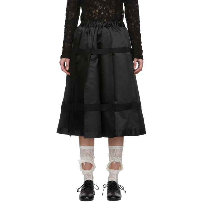 COMME DES GARÇONS COMME DES GARCONS BLACK PLEATED STRAP SKIRT