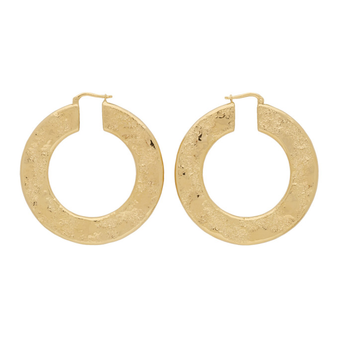 JIL SANDER JIL SANDER GOLD SLIM HOOP EARRINGS