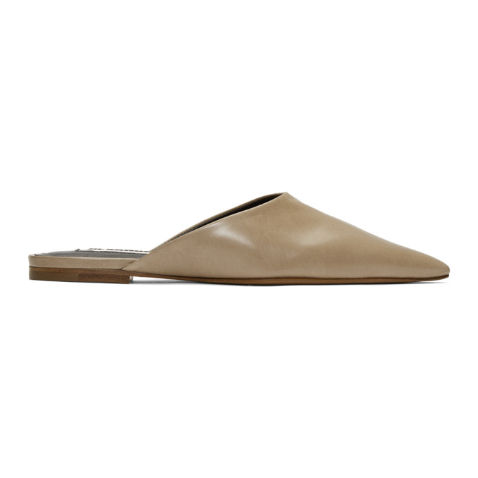 JIL SANDER JIL SANDER TAN POINTED TOE MULES