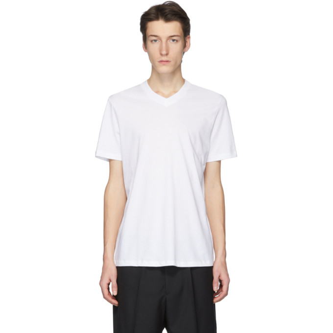 JIL SANDER White V-Neck T-Shirt
