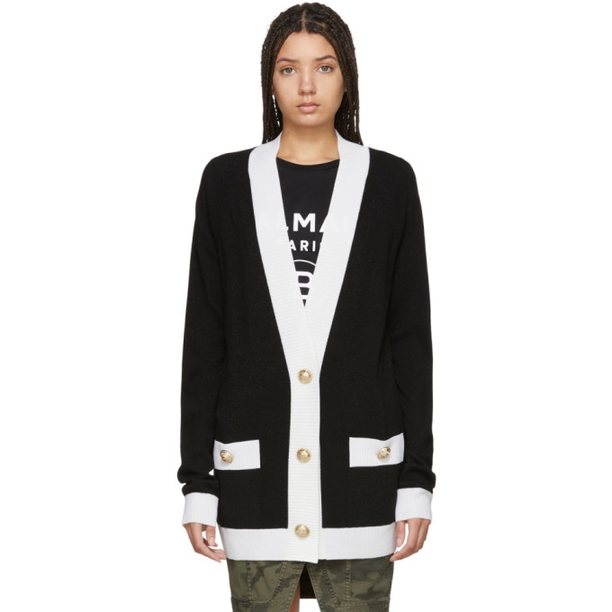 balmain black cardigan