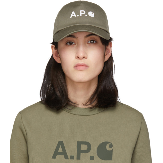 APC A.P.C. KHAKI CARHARTT WIP EDITION LOGO CAP