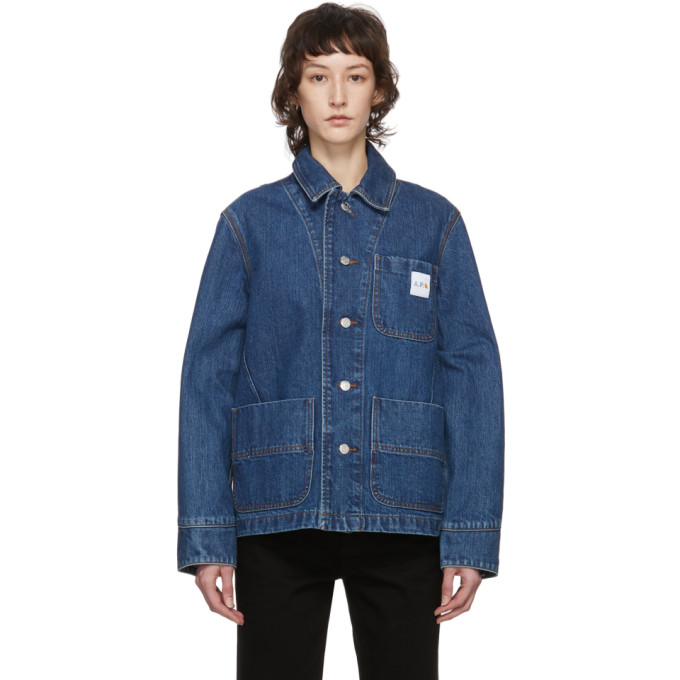 APC A.P.C. INDIGO CARHARTT WIP EDITION TALK DENIM JACKET