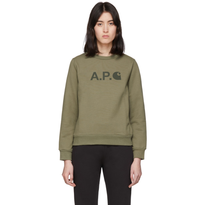 APC A.P.C. KHAKI CARHARTT WIP EDITION ICE SWEATSHIRT