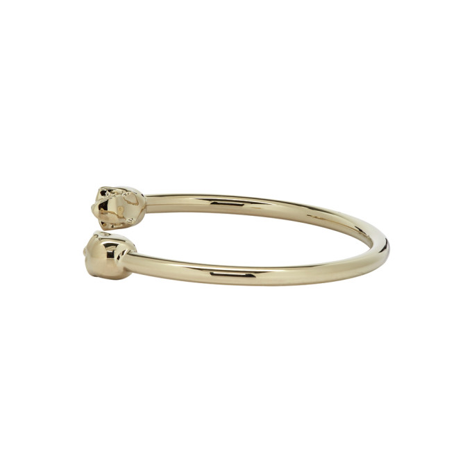 ALEXANDER MCQUEEN Gold Twin Thin Skull Bracelet