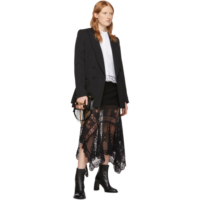 ALEXANDER MCQUEEN ALEXANDER MCQUEEN BLACK PATCHWORK LACE KNIT SKIRT