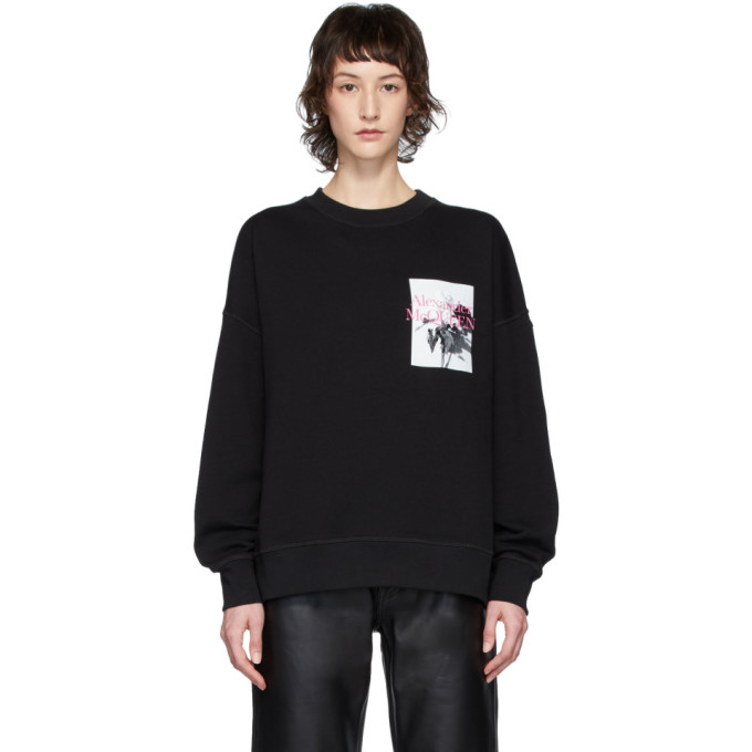 ALEXANDER MCQUEEN ALEXANDER MCQUEEN BLACK FLORAL SWEATSHIRT