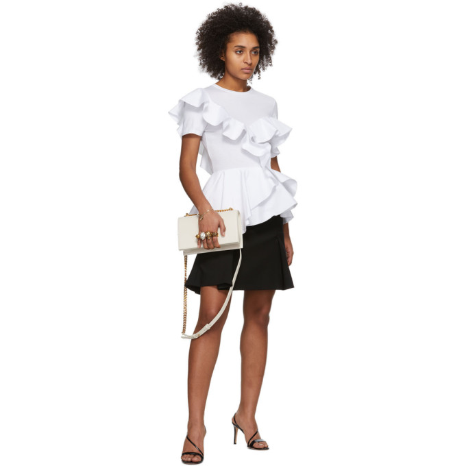 ALEXANDER MCQUEEN ALEXANDER MCQUEEN WHITE RUFFLE T-SHIRT