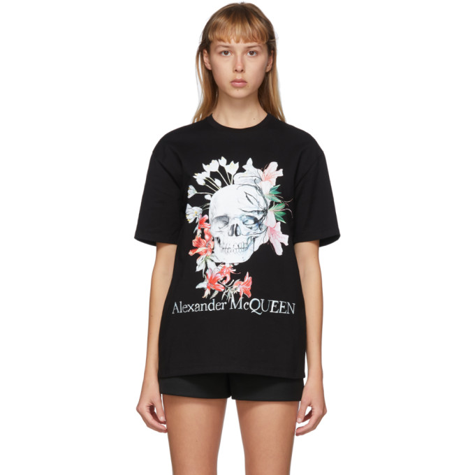 ALEXANDER MCQUEEN ALEXANDER MCQUEEN BLACK ROMANTIC SKULL T-SHIRT