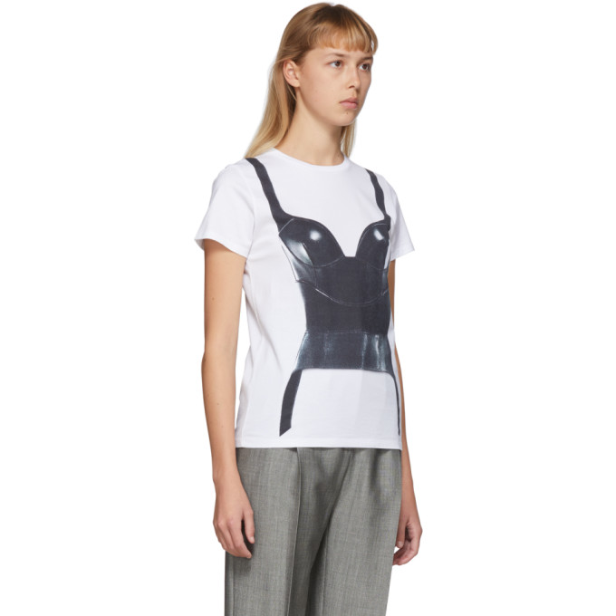 ALEXANDER MCQUEEN ALEXANDER MCQUEEN WHITE TROMPE LOEIL CORSET T-SHIRT