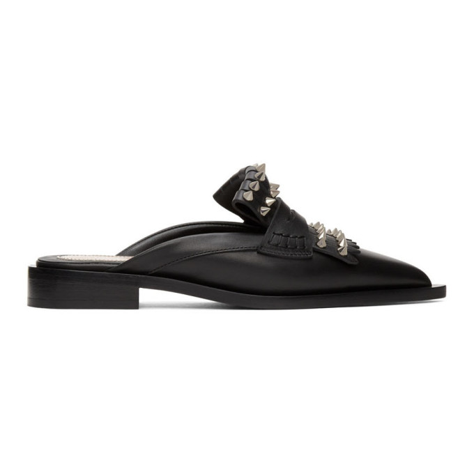 ALEXANDER MCQUEEN ALEXANDER MCQUEEN BLACK PUNK FRINGE SLIP-ON LOAFERS