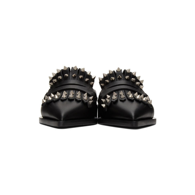 ALEXANDER MCQUEEN ALEXANDER MCQUEEN BLACK PUNK FRINGE SLIP-ON LOAFERS