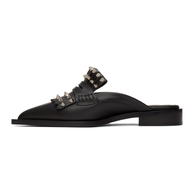 ALEXANDER MCQUEEN ALEXANDER MCQUEEN BLACK PUNK FRINGE SLIP-ON LOAFERS