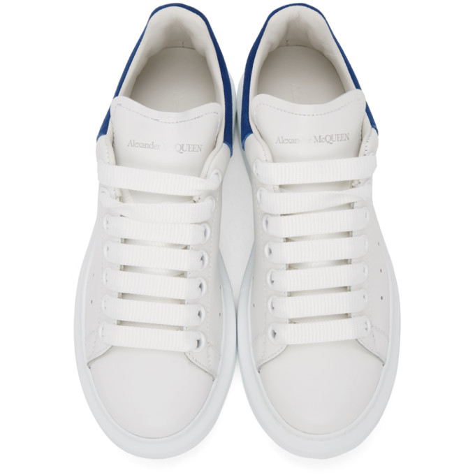 ALEXANDER MCQUEEN ALEXANDER MCQUEEN WHITE AND BLUE OVERSIZED SNEAKERS
