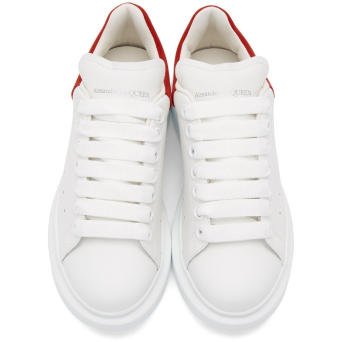 ALEXANDER MCQUEEN WHITE & RED OVERSIZED SNEAKERS