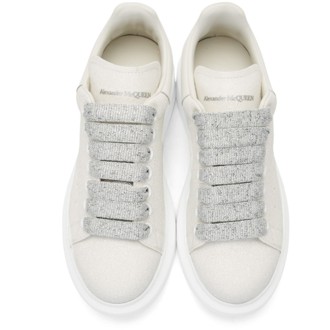 ALEXANDER MCQUEEN Off-White Glitter Oversized Sneakers