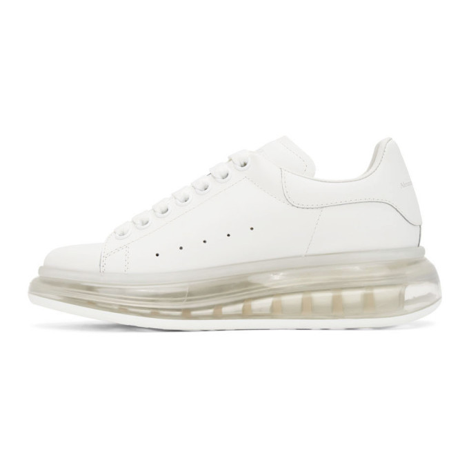 ALEXANDER MCQUEEN WHITE CLEAR SOLE OVERSIZED SNEAKERS